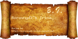 Borovnyák Irina névjegykártya